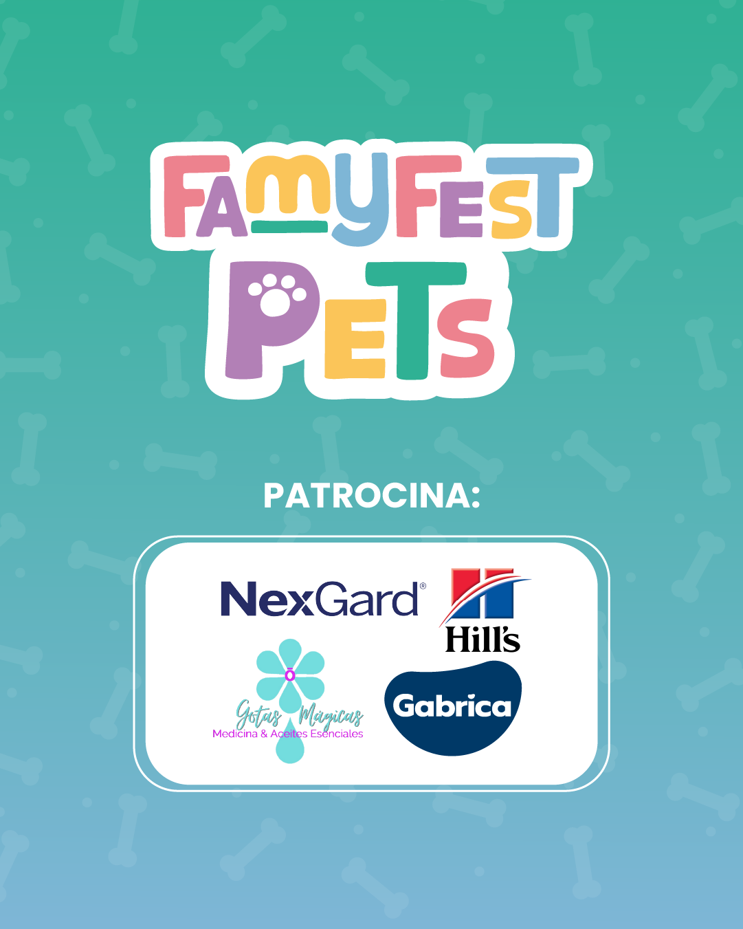 FamyFest Pets Bogotá 2026 - Patrocinadores: NexGard, Hill's, Gotas Mágicas y Gabrica